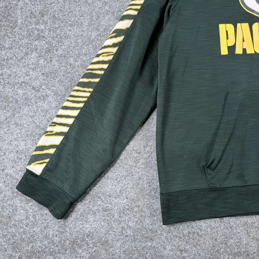 NFL Team Apparel Hoodie Mens M Green Green Bay Packers Zebra Print Long‎ Sleeve